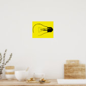 Affiche de Graphisme Artistique d'Ampoule Électriq (Cuisine)