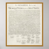 Affiche de gravure de la Déclaration d'indépendanc (Devant)