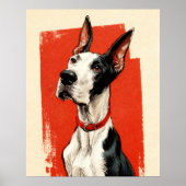 Affiche de Great Dane de cheminée Art mural (Devant)