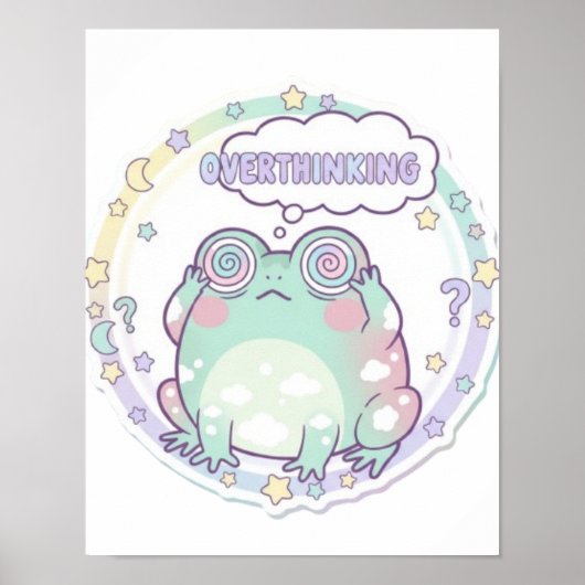 Affiche de grenouille à réflexion excessive Couleu (Devant)