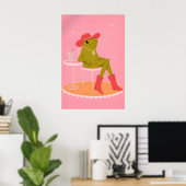 Affiche de grenouille Cowgirl, Impression d'animal (Bureau à domicile)