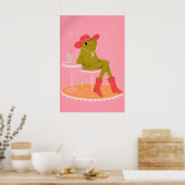 Affiche de grenouille Cowgirl, Impression d'animal (Cuisine)