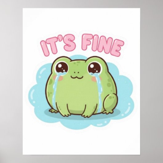 Affiche de grenouille fine esthétique mignonne de (Devant)