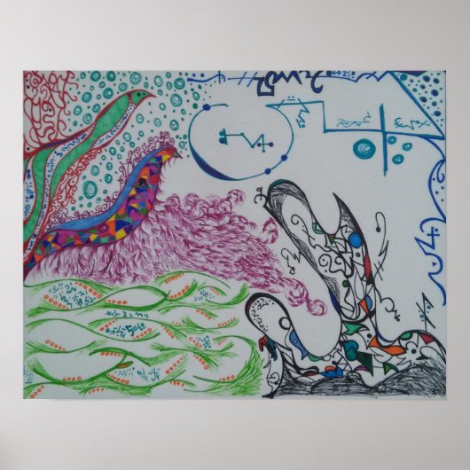 Affiche de gribouillis abstrait (Devant)