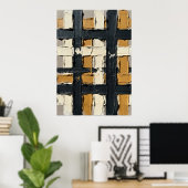 Affiche de grille géométrique abstraite | Texturé (Bureau à domicile)
