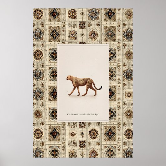 Affiche de guépard imprimée  Art mural de faune ne (Devant)