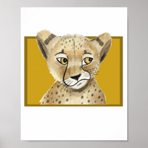 Affiche de guépard mignon – Impression d'art mural
