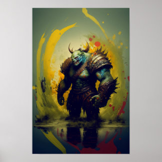 Affiche de Guerrier Orc Fantastique | Art de Gamer