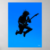 Affiche de guitariste rock – Silhouette noire sur  (Devant)