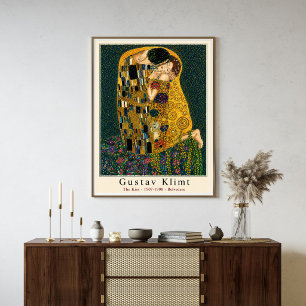 Affiche de Gustav Klimt Le Baiser Art Nouveau