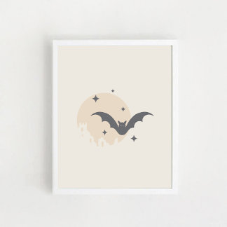 Affiche de Halloween Château de Ruines, Lune, Chau