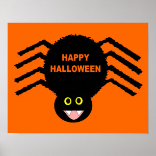 Affiche de Halloween d'araignée noire