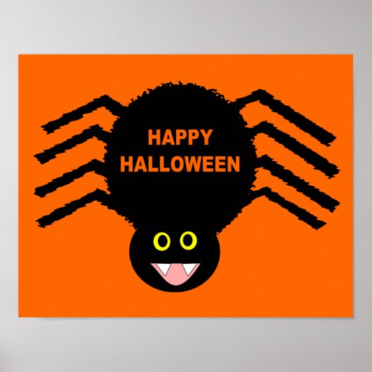 Affiche de Halloween d'araignée noire (Devant)
