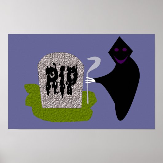 Affiche de Halloween de la mort dans le cimetière (Devant)