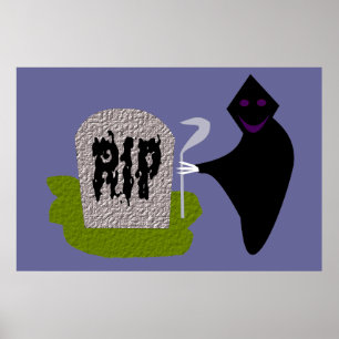Affiche de Halloween de la mort dans le cimetière
