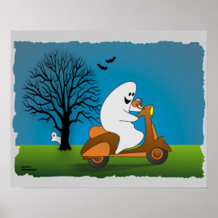 Affiche de Halloween de scooter
