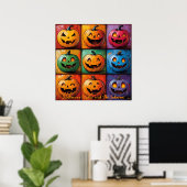 Affiche de Halloween en grille de citrouilles Pop (Bureau à domicile)