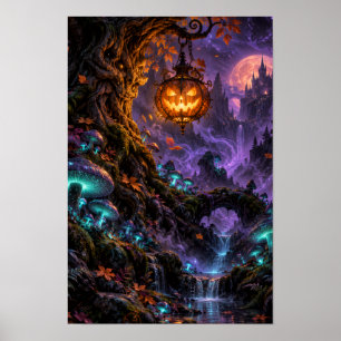Affiche de Halloween Enchanted Pumpkin Grove