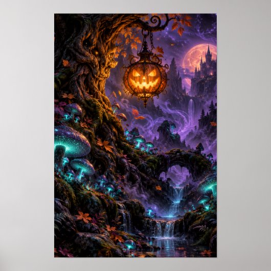 Affiche de Halloween Enchanted Pumpkin Grove (Devant)