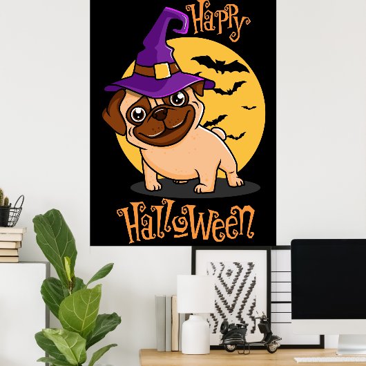 Affiche de Halloween Puggy (Bureau à domicile)
