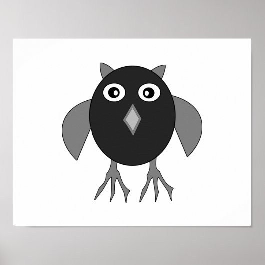 Affiche de hibou effrayant d'Halloween (Devant)