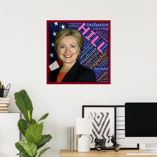 Affiche de Hillary Clinton Présidente, Drapeau et (Bureau à domicile)