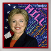 Affiche de Hillary Clinton Présidente, Drapeau et (Devant)