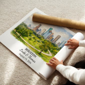 Affiche de Houston Texas, Aquarelle, Sur mesure