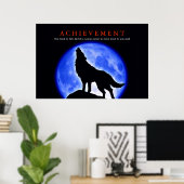 Affiche de hurlement de loup de Motivation unique  (Bureau à domicile)