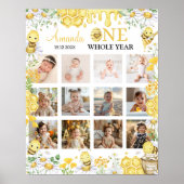 Affiche de jalons de première année florale Bumble (Devant)