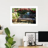 Affiche de jardin de banc public (Bureau à domicile)