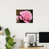 Affiche de jardin de fleurs de rose rose printemps (Bureau à domicile)