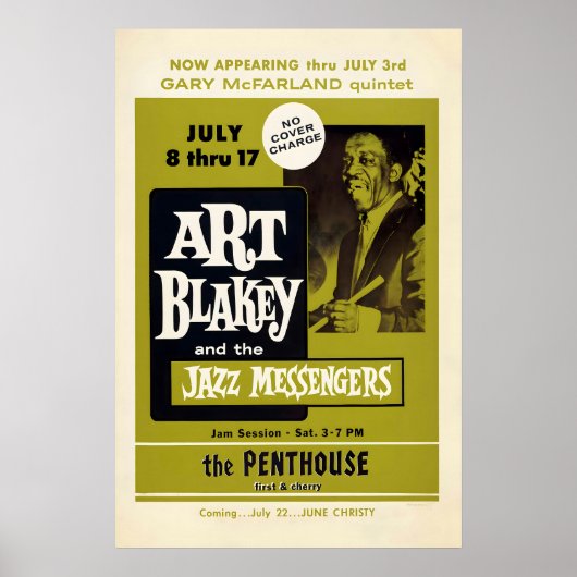 Affiche de jazz Art Blakey & The Jazz Messengers (Devant)