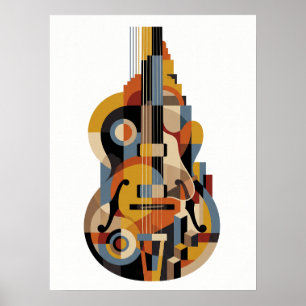 Affiche de jazz Art Déco de luxe vintage