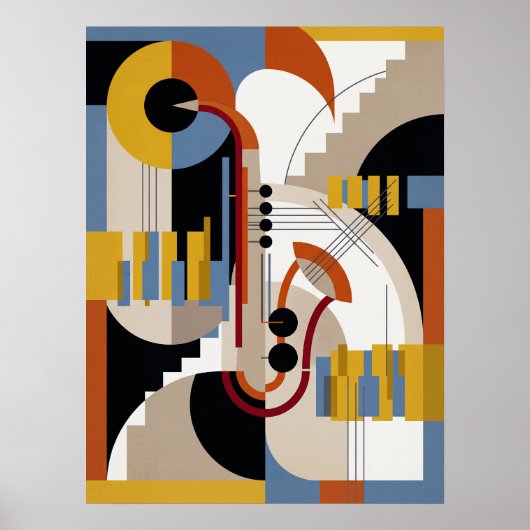 Affiche de Jazz Art Déco Moderne Vintage (Devant)