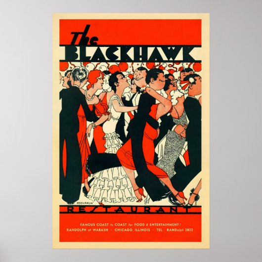 Affiche de jazz Blackhawk - Chicago - 1930s 2 (Devant)