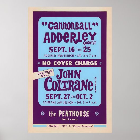 Affiche de jazz Cannonball Adderley - John Coltran (Devant)