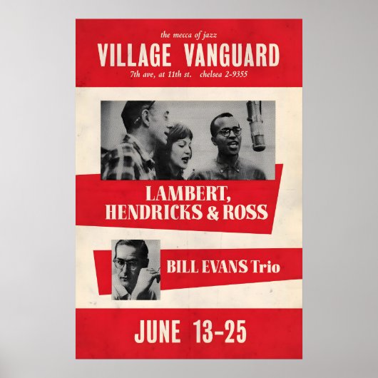 Affiche de jazz de Bill Evans - Dimanche au Villag (Devant)