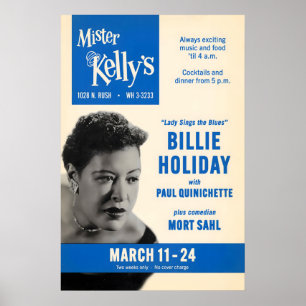 Affiche de jazz de Billie Holiday - Mister Kelly's