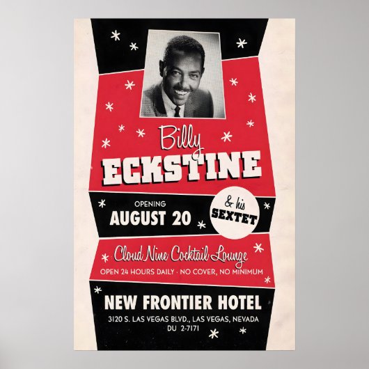 Affiche de jazz de Billy Eckstine - Sans couvertur (Devant)