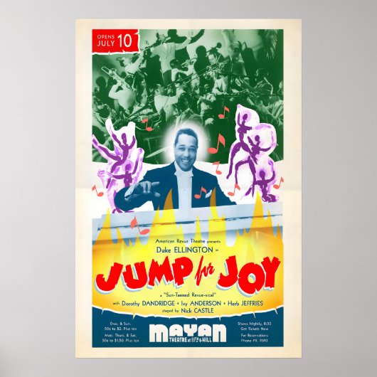 Affiche de jazz de Duke Ellington - Jump for Joy - (Devant)