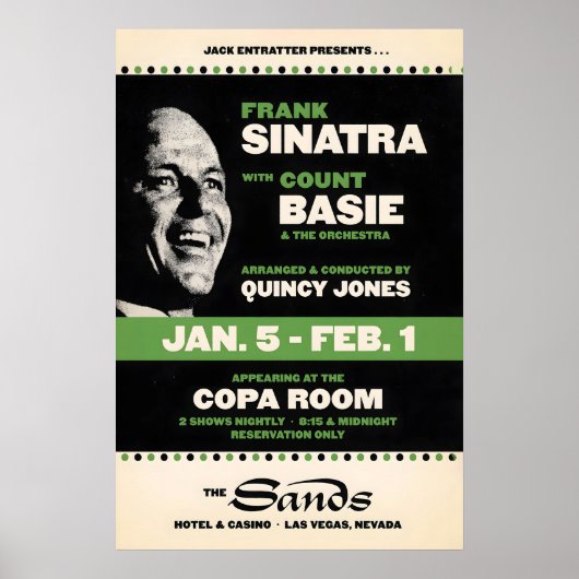 Affiche de jazz de Frank Sinatra - Sinatra au Sand (Devant)