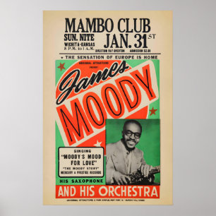 Affiche de jazz de James Moody - Mambo Club - Wich