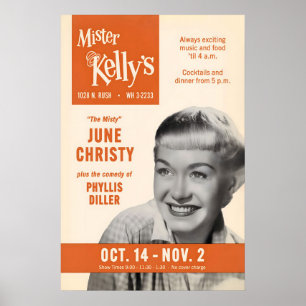 Affiche de jazz de June Christy - Mister Kelly's