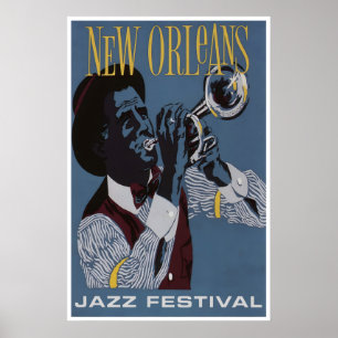 Affiche de jazz de la Nouvelle-Orléans Impression