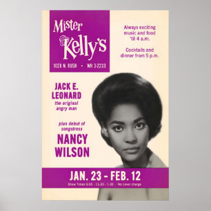 Affiche de jazz de Nancy Wilson - Mister Kelly's