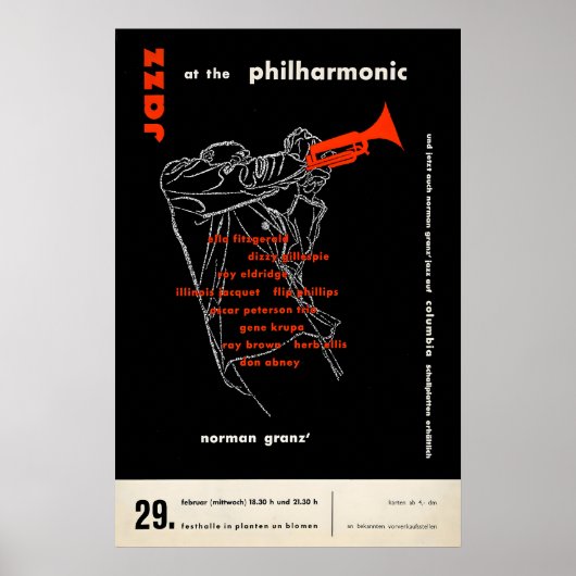 Affiche de jazz d'Ella Fitzgerald - Dizzy Gillespi (Devant)