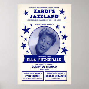Affiche de jazz d'Ella Fitzgerald - Zardi's Jazzla