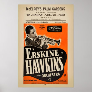 Affiche de jazz d'Erskine Hawkins - Portland, OR -