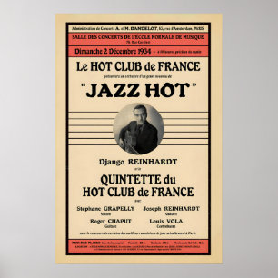 Affiche de jazz Django Reinhardt - Stephane Grappe
